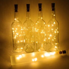 img 2 attached to Wine Bottle Lights with Cork - 20 LED Copper Wire String Lights, Pack of 6 - Battery Operated Starry String LED Lights for Bottles - DIY Christmas Wedding Party Decoration - Warm White