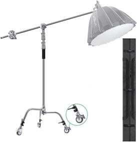 img 4 attached to 📸 EACHSHOT C Stand Metal with Bag Wheel - 10.8ft/330cm - Photography Studio Monolight Support for Godox and Aputure Lighting Equipment