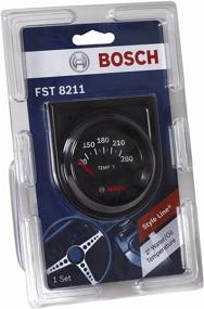 img 1 attached to Actron SP0F000049 Bosch Style Line 2-Inch Electrical Water/Oil Temperature Gauge - Black Dial Face with Black Bezel