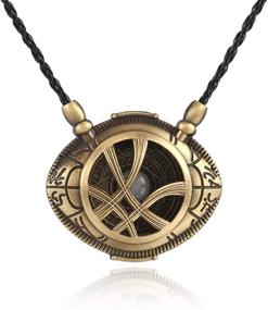 img 3 attached to 👨 Huawell 2-Piece Doctor Cosplay Costume: Strange Necklace Eye of Agamotto Prop Stone Pendant - Glows in the Dark