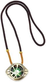 img 1 attached to 👨 Huawell 2-Piece Doctor Cosplay Costume: Strange Necklace Eye of Agamotto Prop Stone Pendant - Glows in the Dark