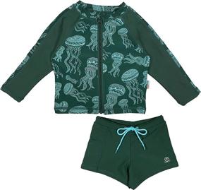 img 3 attached to Pineapple SwimZip Sleeve Guard Shorties: Top-notch Boys' Clothing and Swimwear
