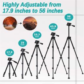 img 3 attached to 📷 PHOPIK 56-inch Aluminum Alloy Tripod for Mobile Phones and Digital SLR Cameras with Mobile Phone Holder and Quick Release Plate (Black), Ideal for 360° Panoramic Shooting - Video Tripod