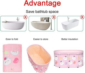 img 1 attached to Portable and Foldable Bathtub - Separate Family Bathroom SPA Tub for Efficient Temperature Maintenance - Eco-Friendly Bathing Tub for Shower Stall, Ideal for Spa Hot Baths and Ice Baths - 41.3''x25.5''x22.8'' (Cat)