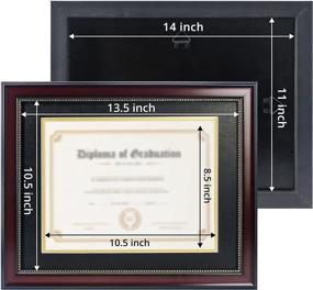 img 1 attached to 🎓 Professional Mahogany Diploma Frame - 11x14 Display for 8.5x11 Document, CPA License & Certificates with Gold Mat - College University Degree Frame with Black Over Gold Mat & Gold Beads