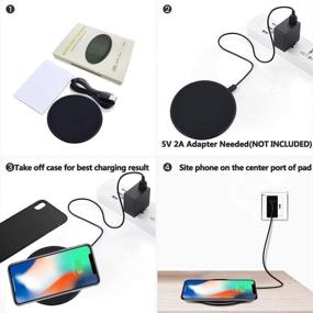 img 4 attached to 2Pcs Wireless Charger Pad for Samsung Galaxy S20/S10/S9/S8/S7/Note 10, iPhone 8/8 Plus/X