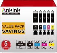 🖨️ ankink compatible canon pgi 250xl cli 251xl ink cartridge for pixma mx922 mx920 ip7220 mg5520 mg5420 ix6820 ip8720 mg7520 mg7120 mg6320 printer - 250 251 xl combo pack (pgbk, black, cyan, magenta, yellow) logo