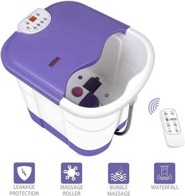 img 3 attached to 💆 Deep Foot & Leg Spa Bath Massager with Motorized Rolling Massage, Heat, Wave, O2 Bubbles, Waterfall, Digital Temperature Control LED Display (Model: FBD2535)