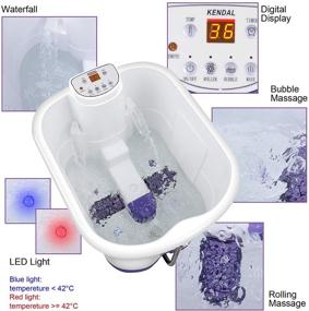 img 2 attached to 💆 Deep Foot & Leg Spa Bath Massager with Motorized Rolling Massage, Heat, Wave, O2 Bubbles, Waterfall, Digital Temperature Control LED Display (Model: FBD2535)