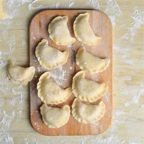 img 2 attached to 🥟 Efficiently Craft Perfect Pierogis with Fox Run Pierogi Maker: 4 x 10.5 x 1 inches, Metallic