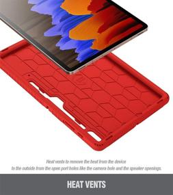 img 3 attached to 🐢 Red Poetic TurtleSkin Series Silicone Cover for Samsung Galaxy Tab S7 Plus with S Pen Holder, 12.4 inch SM-T970/T975/T976 (2020 Release) - Heavy Duty Shockproof, Kids Friendly, Protective Case