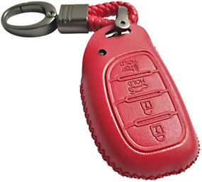 img 2 attached to Alegender 4 Buttons Red Leather Smart Key Fob Cover Case Remote Bag Protector Fit For 2016 2017 2018 2019 Hyundai Tucson Elantra Sonata (NOT FIT Flip/Pop Out/Folding Key)