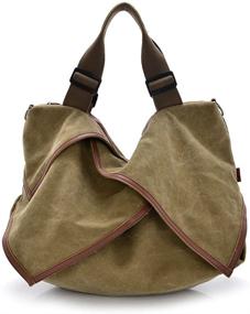 img 1 attached to 👜 Stylish & Spacious DRF Women's Hobo Bag: Canvas Tote Shopper for Trendy Ladies BG135