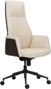 img 4 attached to 🪑 Comfortable and Stylish TUOFU Leather Office Chair: High Back, 360 Degrees Rotation, Adjustable Height, Armrests, 350lbs Load-Bearing – Perfect for Home and Office Use in Beige