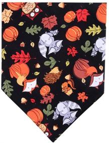 img 3 attached to 🍁 Fall Autumn Reversible Triangle Dog Bandana - Thanksgiving Scarf Accessories for Cats, Dogs, and Pets