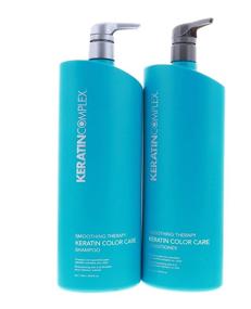 img 3 attached to Keratin Complex Color Care Smoothing Shampoo & Conditioner - 33.8 Fl Oz: Get Healthy Hair with Ultimate Color Protection and Nourishment!