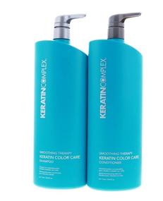 img 4 attached to Keratin Complex Color Care Smoothing Shampoo & Conditioner - 33.8 Fl Oz: Get Healthy Hair with Ultimate Color Protection and Nourishment!