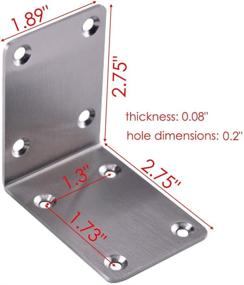 img 2 attached to Hyever Stainless Bracket Fastener 70Mm×70Mm×48Mm×2Mm