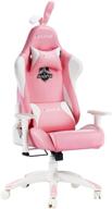 autofull pink gaming pu leather high back ergonomic racing office desk computer chairs with lumbar support and cute rabbit ears - enhanced seo logo