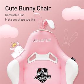 img 3 attached to AutoFull Pink Gaming PU Leather High Back Ergonomic Racing Office Desk Computer Chairs with Lumbar Support and Cute Rabbit Ears - Enhanced SEO