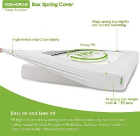 img 3 attached to 🛏️ Queen Size COSMOPLUS Box Spring Cover: Elastic Wrap Around Alternative to Bed Skirt, Stretchy & Wrinkle Resistant, Fits up to 12 Inch Box Springs, White
