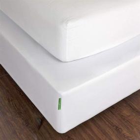 img 1 attached to 🛏️ Queen Size COSMOPLUS Box Spring Cover: Elastic Wrap Around Alternative to Bed Skirt, Stretchy & Wrinkle Resistant, Fits up to 12 Inch Box Springs, White
