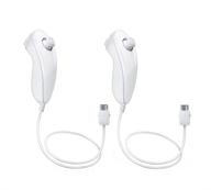 🎮 renewed wii nunchuck controller white [2 pack]: a powerful gaming duo logo