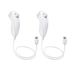 img 1 attached to 🎮 Renewed Wii Nunchuck Controller White [2 Pack]: A Powerful Gaming Duo