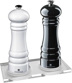 img 3 attached to 🌶️ Zassenhaus Berlin Pepper and Salt Mill Set, Glossy Black and White, 7 Inch, with Coaster