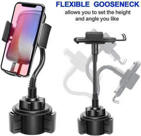 img 2 attached to 🚗 IOVECT Car Cup Holder Phone Mount - Long Flexible Neck for iPhone Xs Max/XS/X/8/7/6 & Samsung Galaxy S6/S7/S8/Note8/Note9/S9