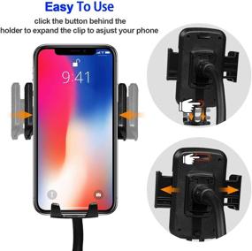 img 3 attached to 🚗 IOVECT Car Cup Holder Phone Mount - Long Flexible Neck for iPhone Xs Max/XS/X/8/7/6 & Samsung Galaxy S6/S7/S8/Note8/Note9/S9