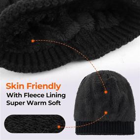 img 3 attached to Womens Winter Knitted Beanie Black Outdoor Recreation and Hiking & Outdoor Recreation Clothing