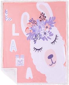 img 4 attached to 🦙 Soft and Plush Pink Llama Baby Blanket - Premium Minky Fleece with Sherpa Throw - Perfect for Couch, Bed, Sofa - 40"x50" Size for Girls and Boys from 5 STARS UNITED