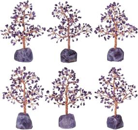 img 1 attached to 💰 Mookaitedecor Amethyst Crystal Money Tree: Harness Wealth and Luck with Natural Rough Stone Base for Feng Shui Ornament and Desk Decoration, 7-8.7 Inch