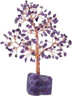 💰 mookaitedecor amethyst crystal money tree: harness wealth and luck with natural rough stone base for feng shui ornament and desk decoration, 7-8.7 inch логотип