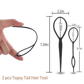 img 2 attached to Enhance Your Hairstyling with Rat Tail Combs, Wide Tooth Comb, and Pink Ponytail Tools