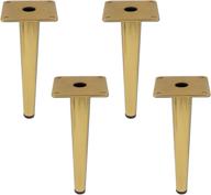 🪜 geesatis 4 pcs round tall sleek tapered furniture legs - metal feet, 20cm height, gold (with mounting screws) logo