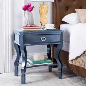 img 4 attached to 🛏️ Safavieh Home Collection Alaia Navy 1-Drawer Nightstand: Stylish Storage for Your Bedroom