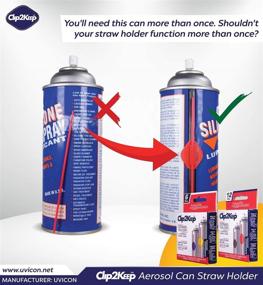 img 3 attached to 12 Aerosol Spray Can Straw Holders with 5 Replacement Straws - Clip2Keep 🔧 Combo Kit for Aerosol Lubricant, Silicone Spray, and Degreasers with Plastic Clip and Self-Adhesive Pad