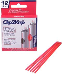 img 4 attached to 12 Aerosol Spray Can Straw Holders with 5 Replacement Straws - Clip2Keep 🔧 Combo Kit for Aerosol Lubricant, Silicone Spray, and Degreasers with Plastic Clip and Self-Adhesive Pad