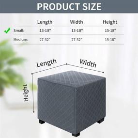 img 2 attached to 🪑 Enhance and Protect Your Ottoman with DUJUIKE Slipover Square Ottoman Cover - Dark Grey, Small