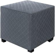 🪑 enhance and protect your ottoman with dujuike slipover square ottoman cover - dark grey, small logo