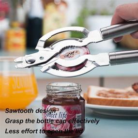 img 1 attached to Easy Grip Stainless Steel Jar Opener - 🔧 Heavy-Duty Lid & Cap Remover for Effortless Kitchen Use