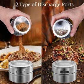 img 2 attached to Enhanced Magnetic Spice Jars Set of 12 with Wall Mounting Capability | Stainless Steel Spice Tins with Lid and Sprinkle-Friendly Small Holes | Rust-Free & Easy to Clean | Includes 94 Labeling Stickers by Beeyoka