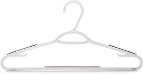 img 2 attached to 👗 Popular Design Products 10 pc White Plastic Hangers with Non-Slip Grip Strip - Ideal for Dresses, Blouses, Pants, Shirts, Ties, Scarves, and Sweaters