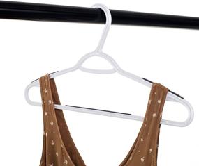 img 1 attached to 👗 Popular Design Products 10 pc White Plastic Hangers with Non-Slip Grip Strip - Ideal for Dresses, Blouses, Pants, Shirts, Ties, Scarves, and Sweaters