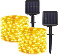 hemasxing solar christmas lights outdoor waterproof 2 pack 100 led 33ft solar string lights warm white 8 modes copper wire solar powered fairy lights for xmas garden patio yard decoration logo