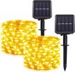 hemasxing solar christmas lights outdoor waterproof 2 pack 100 led 33ft solar string lights warm white 8 modes copper wire solar powered fairy lights for xmas garden patio yard decoration logo