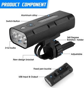 img 3 attached to Aiguozer Headlight Waterproof Taillight Flashlight