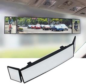 img 4 attached to 🚘 UHeng 15-Inch Universal Car Rear View Mirror with Wide Angle Clip-on Convex Curved Mirror for Enhanced Vision, Anti-Glare Interior Blind Spot Mirrors for Cars, SUVs, and Trucks